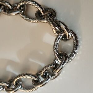 Coventru Elegant Silver Chain Link Necklace 20"
